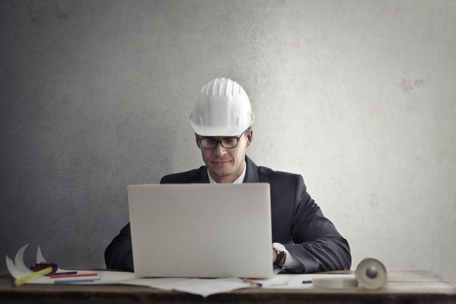 engineer at desk