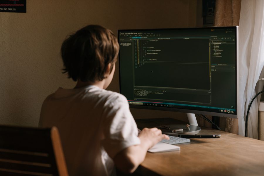 person learning to code