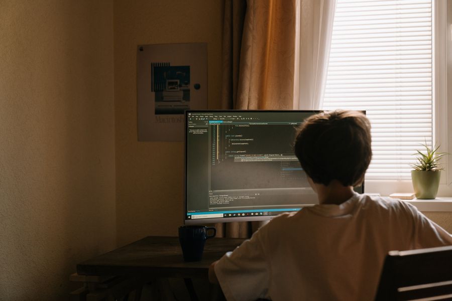 person learning to code