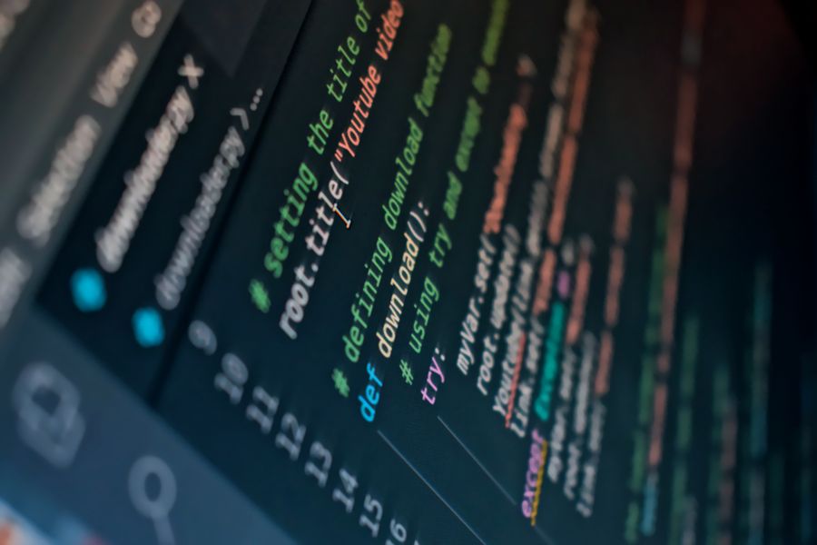 code on computer screen