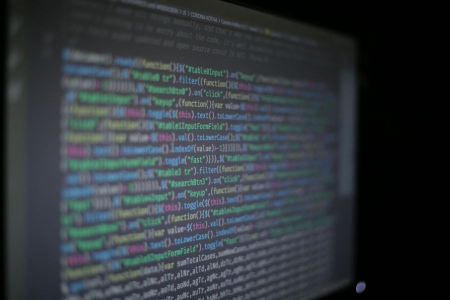 code on computer screen