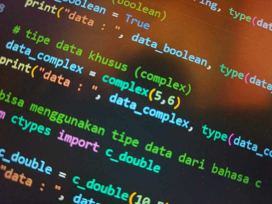 code on computer screen