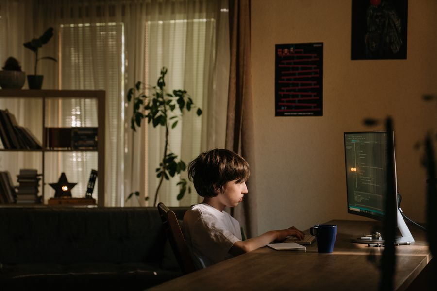 person learning to code