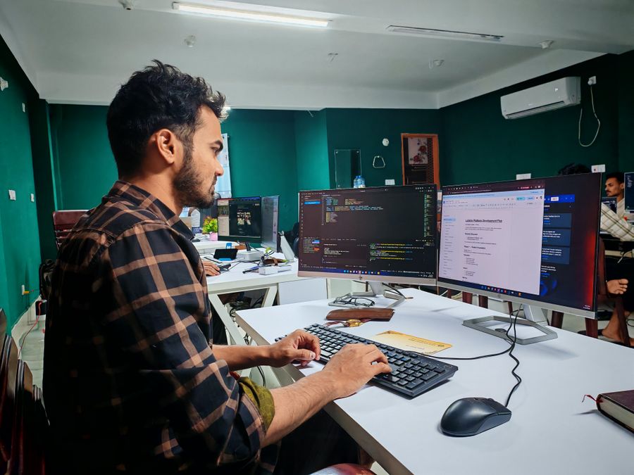 programmer working screen