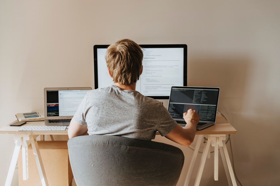 person learning to code
