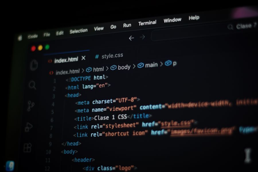 code on screen