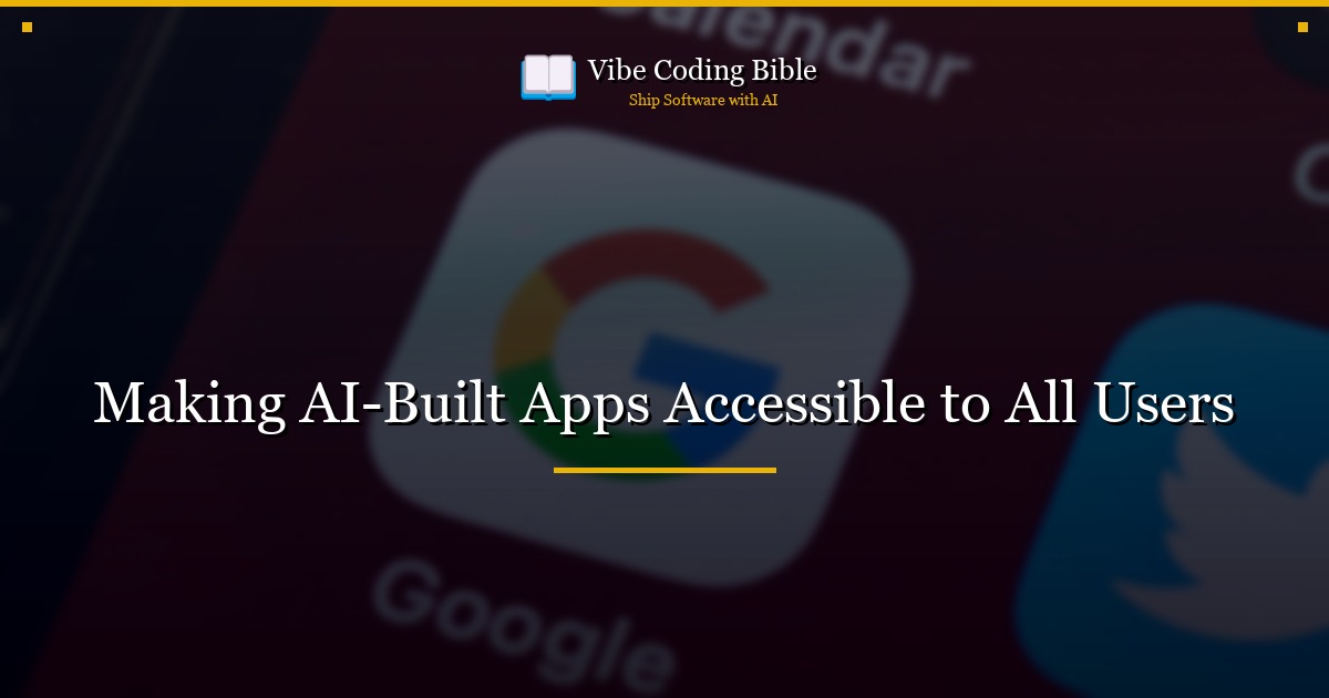 Making AI-Built Apps Accessible to All Users