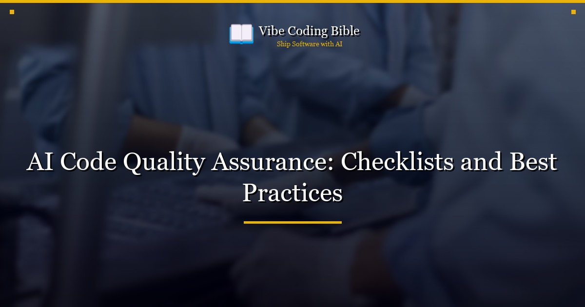 AI Code Quality Assurance: Checklists and Best Practices