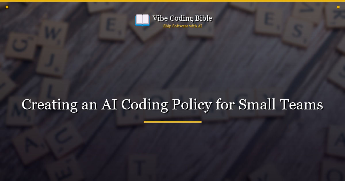 Creating an AI Coding Policy for Small Teams