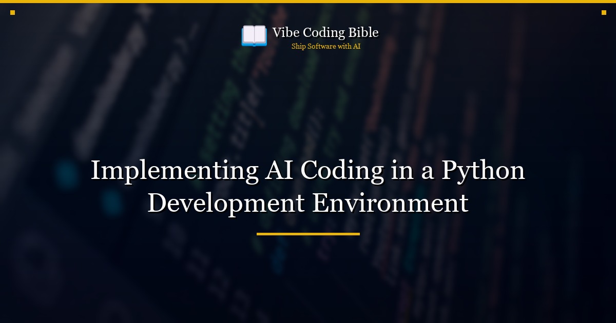 Implementing AI Coding in a Python Development Environment