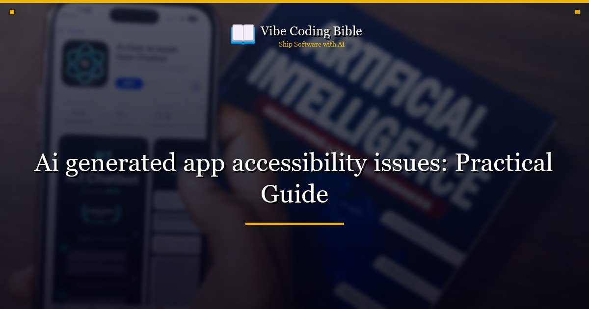 Ai generated app accessibility issues: Practical Guide
