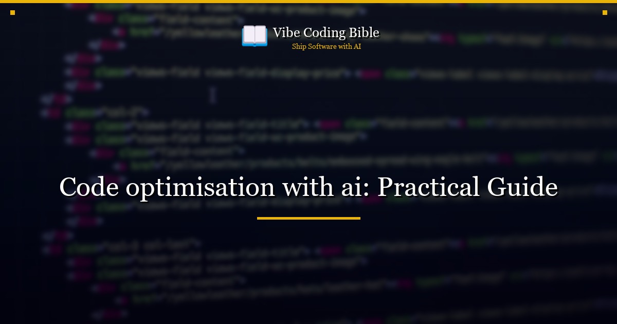 Code optimisation with ai: Practical Guide
