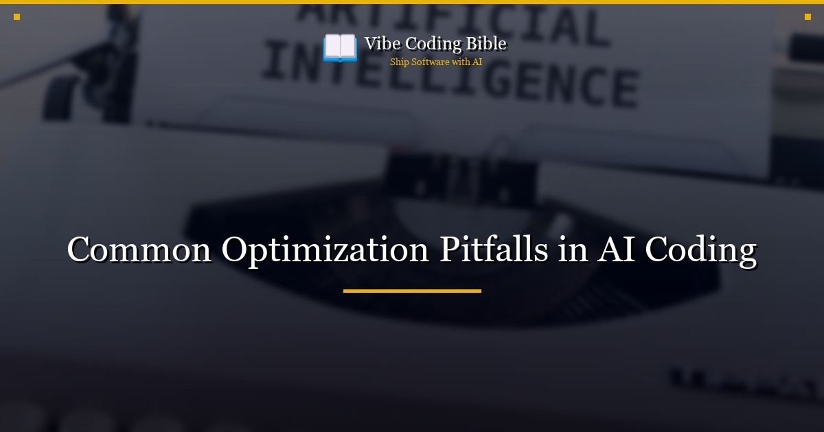 Common Optimization Pitfalls in AI Coding