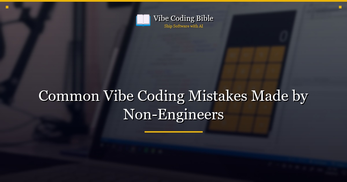 Common Vibe Coding Mistakes Made by Non-Engineers