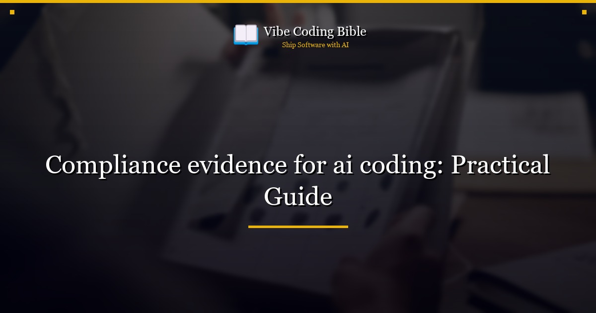 Compliance evidence for ai coding: Practical Guide