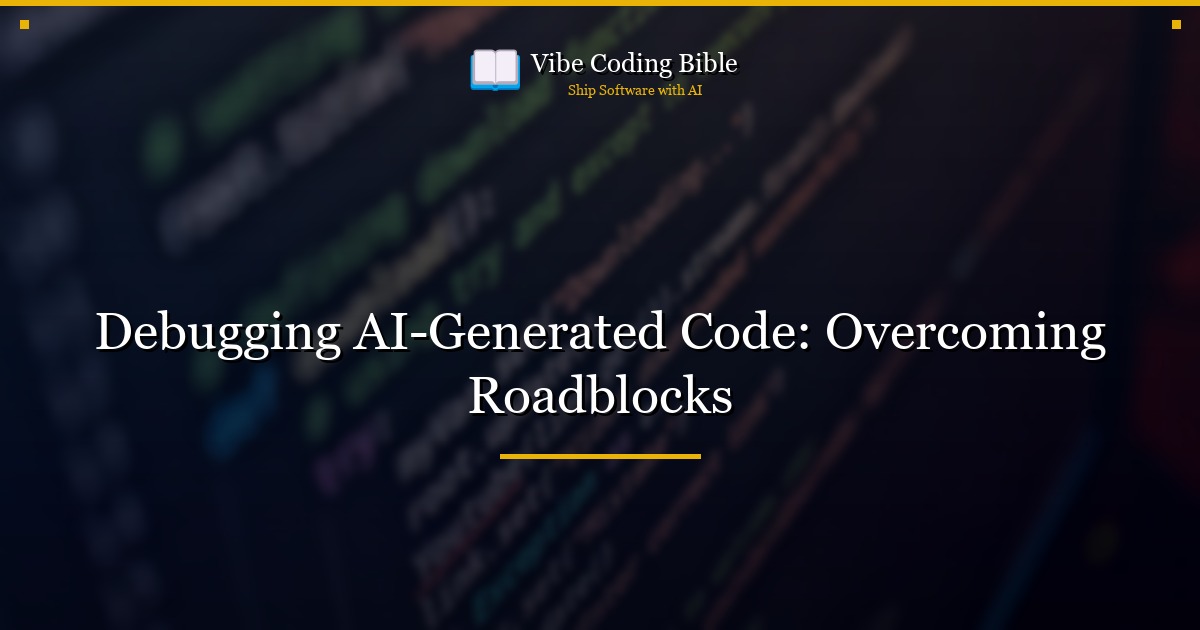 Debugging AI-Generated Code: Overcoming Roadblocks