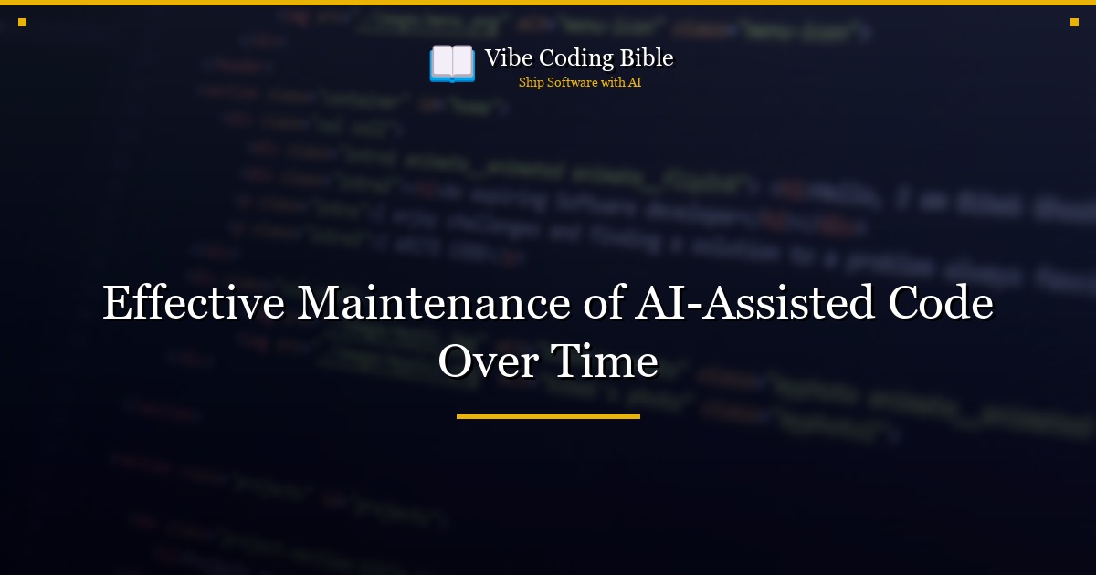 Effective Maintenance of AI-Assisted Code Over Time