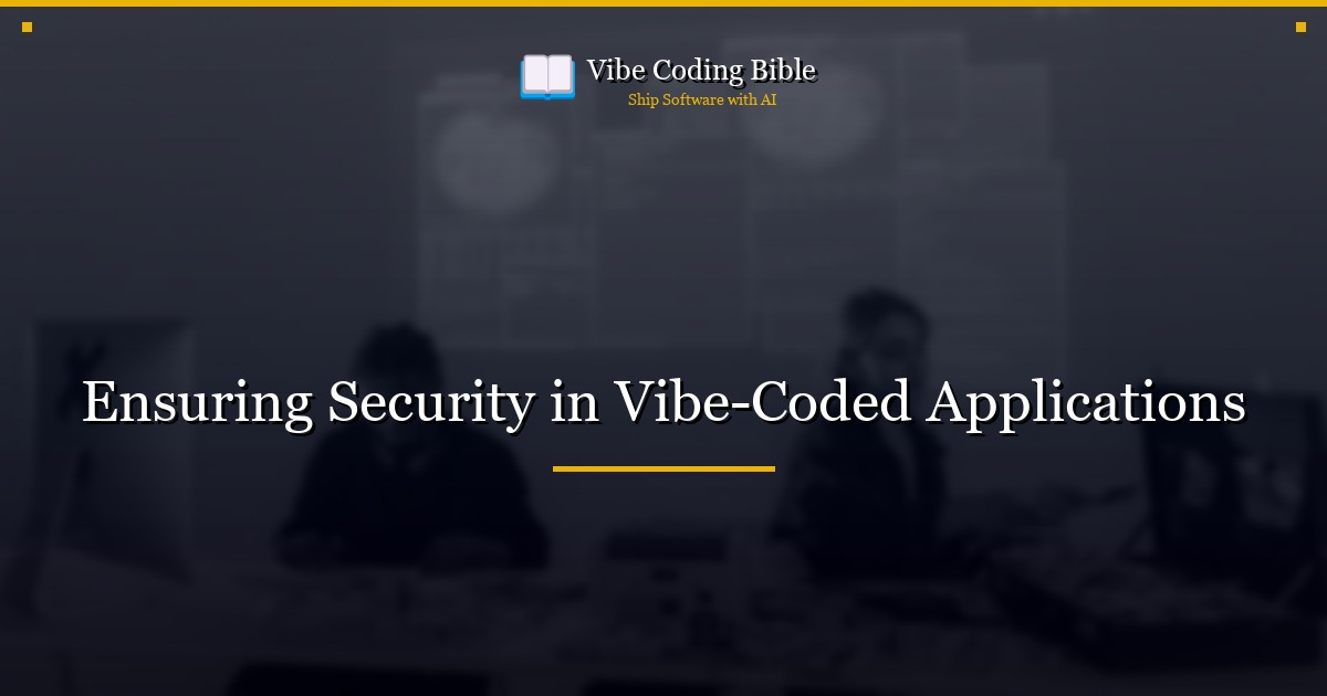 Ensuring Security in Vibe-Coded Applications