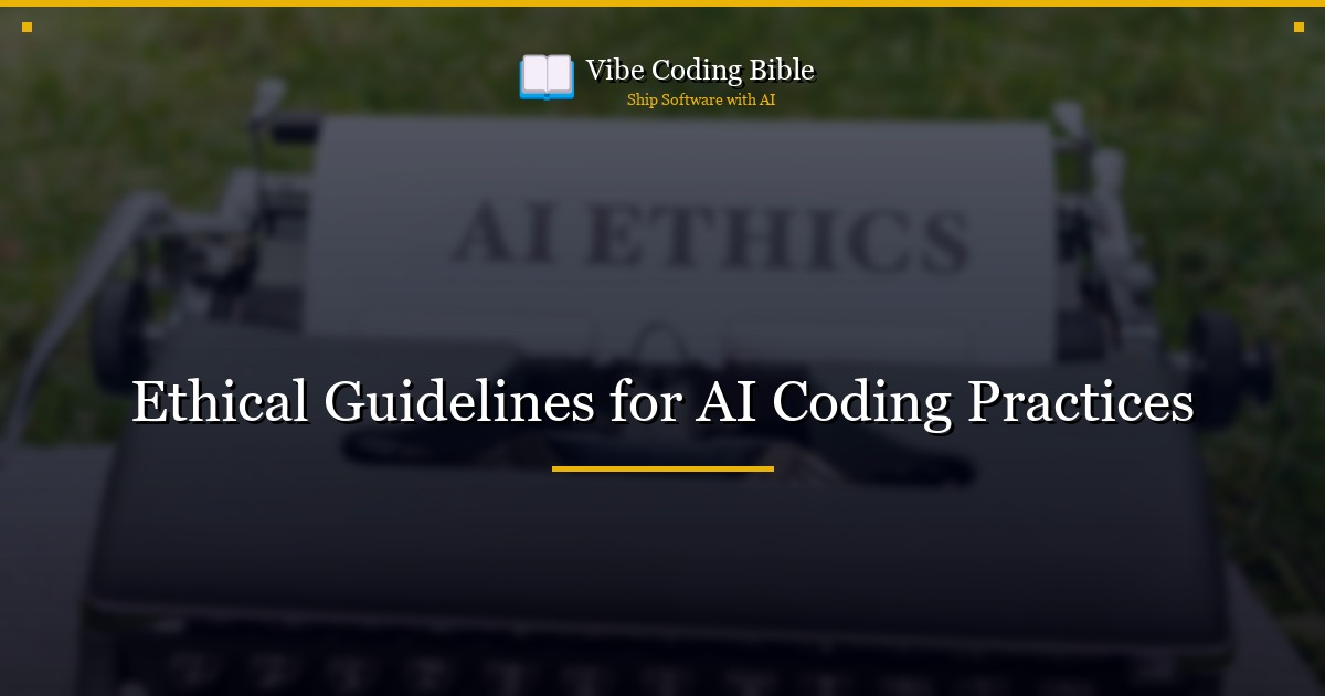 Ethical Guidelines for AI Coding Practices