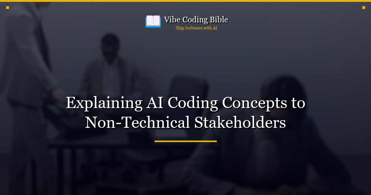 Explaining AI Coding Concepts to Non-Technical Stakeholders