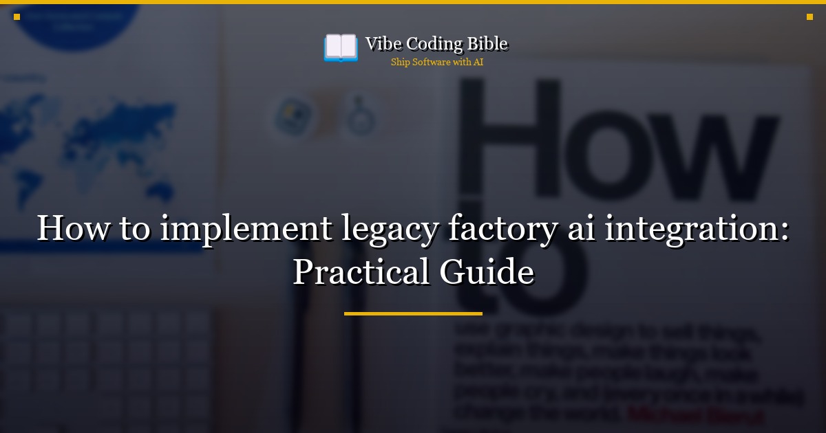 How to implement legacy factory ai integration: Practical Guide