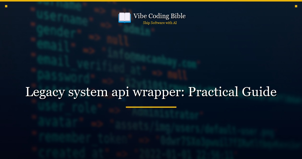 Legacy system api wrapper: Practical Guide