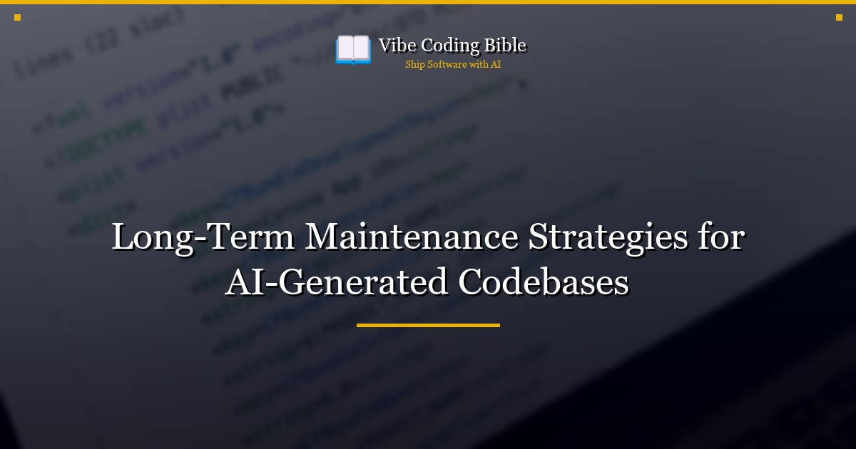 Long-Term Maintenance Strategies for AI-Generated Codebases