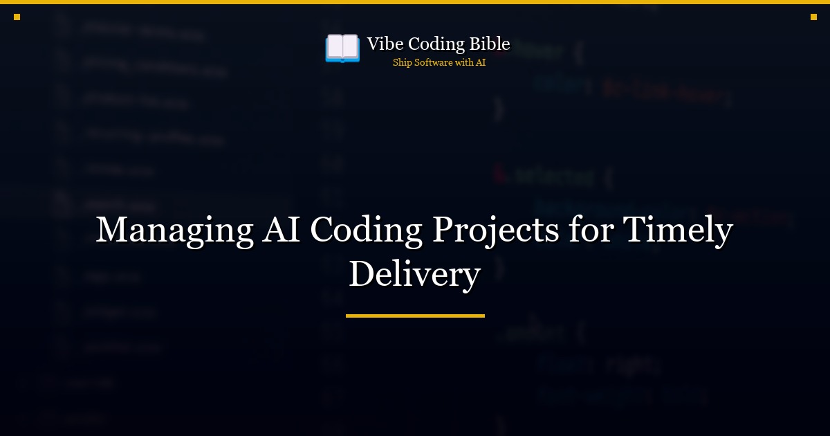 Managing AI Coding Projects for Timely Delivery