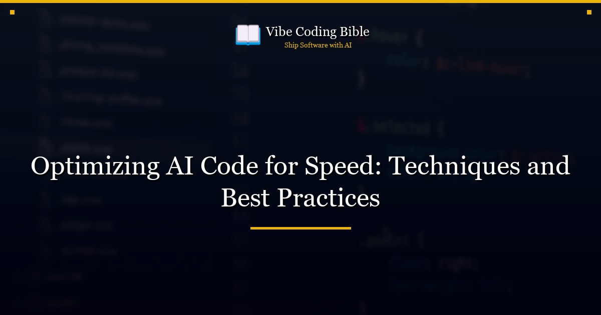 Optimizing AI Code for Speed: Techniques and Best Practices