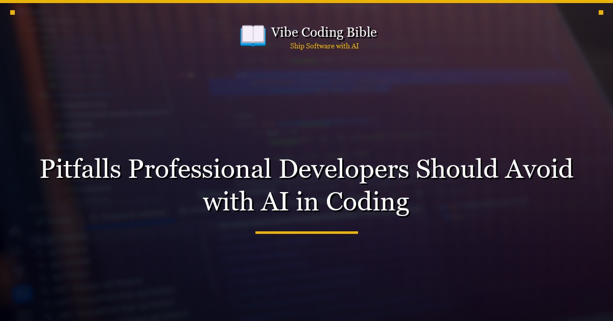 Pitfalls Professional Developers Should Avoid with AI in Coding