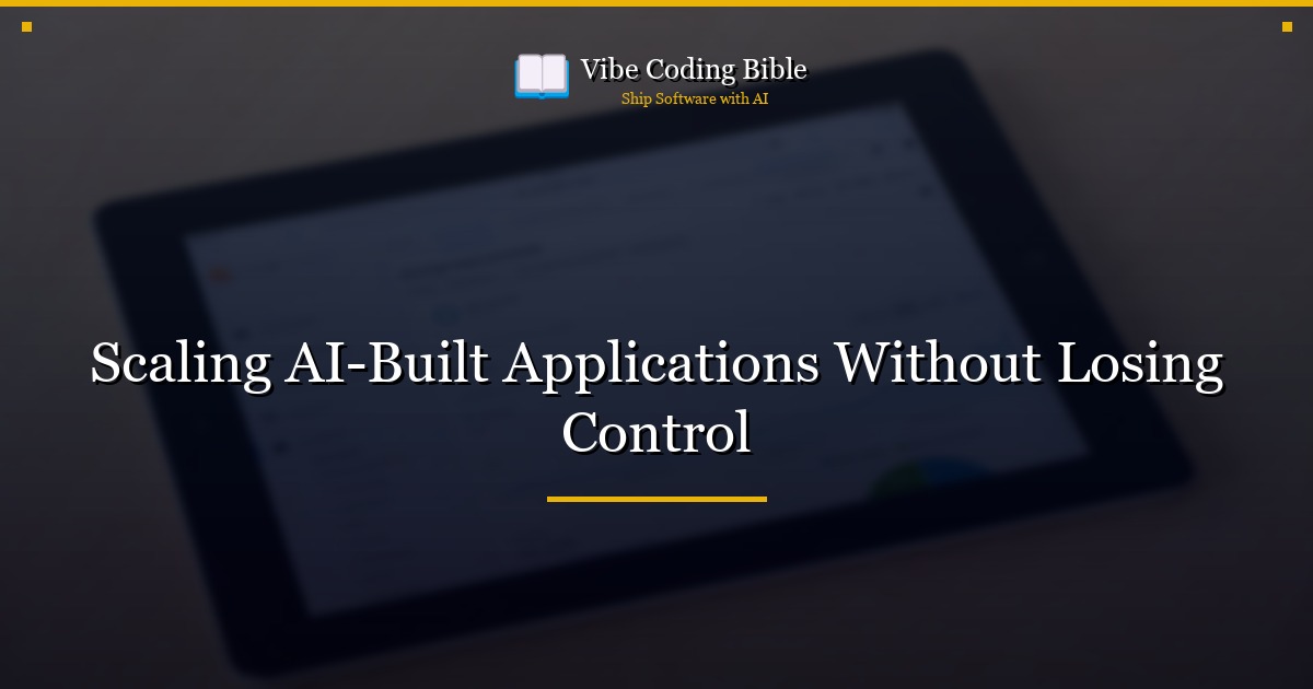 Scaling AI-Built Applications Without Losing Control