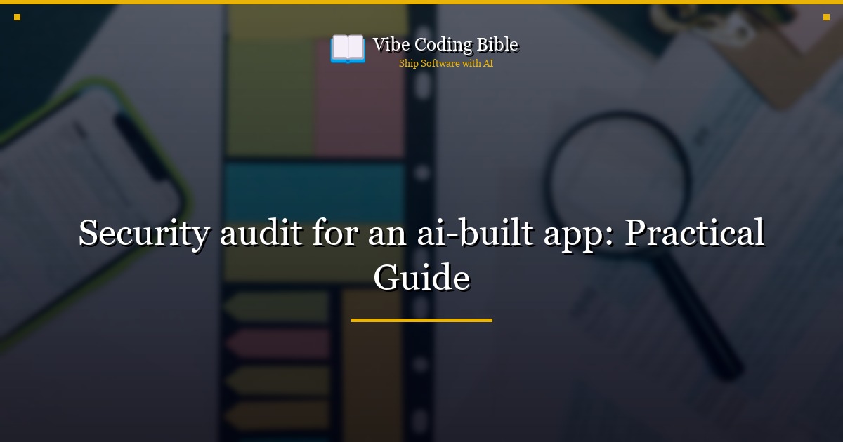 Security audit for an ai-built app: Practical Guide