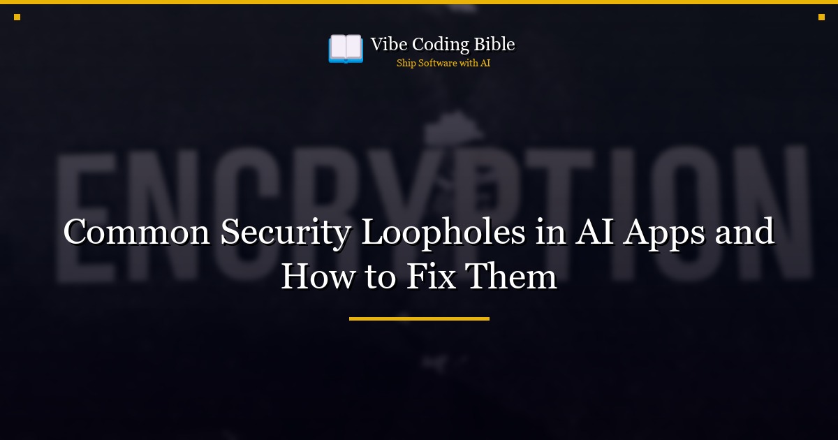 Common Security Loopholes in AI Apps and How to Fix Them