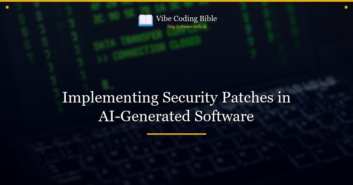 Implementing Security Patches in AI-Generated Software