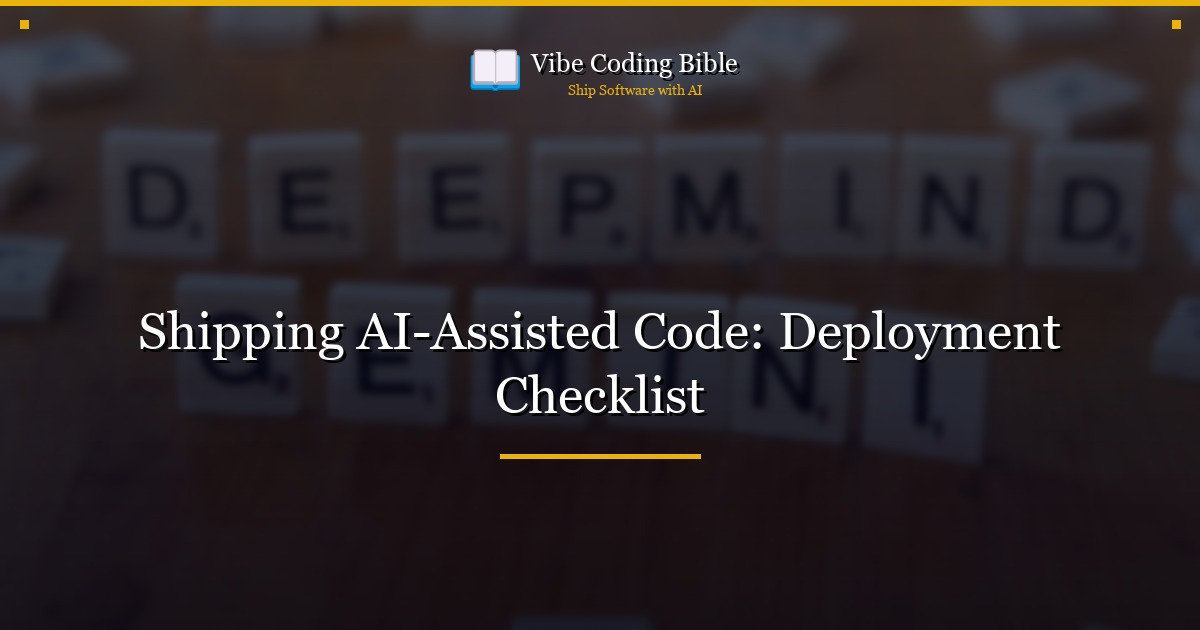 Shipping AI-Assisted Code: Deployment Checklist