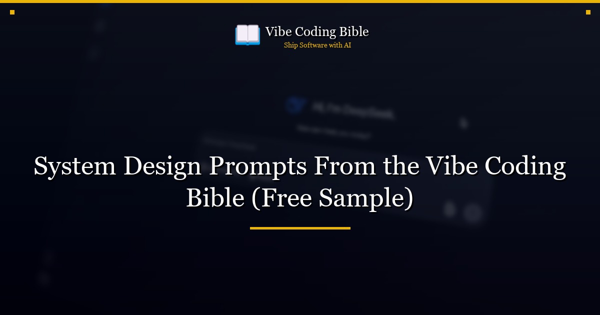 System Design Prompts From the Vibe Coding Bible (Free Sample)