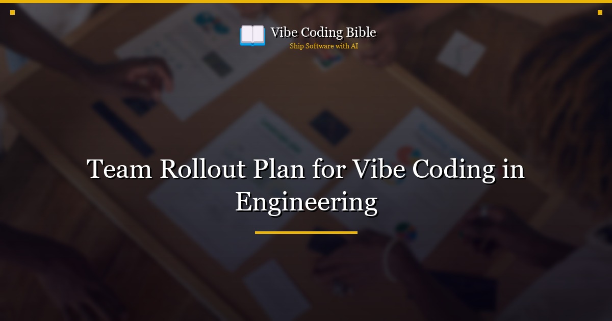 Team Rollout Plan for Vibe Coding in Engineering
