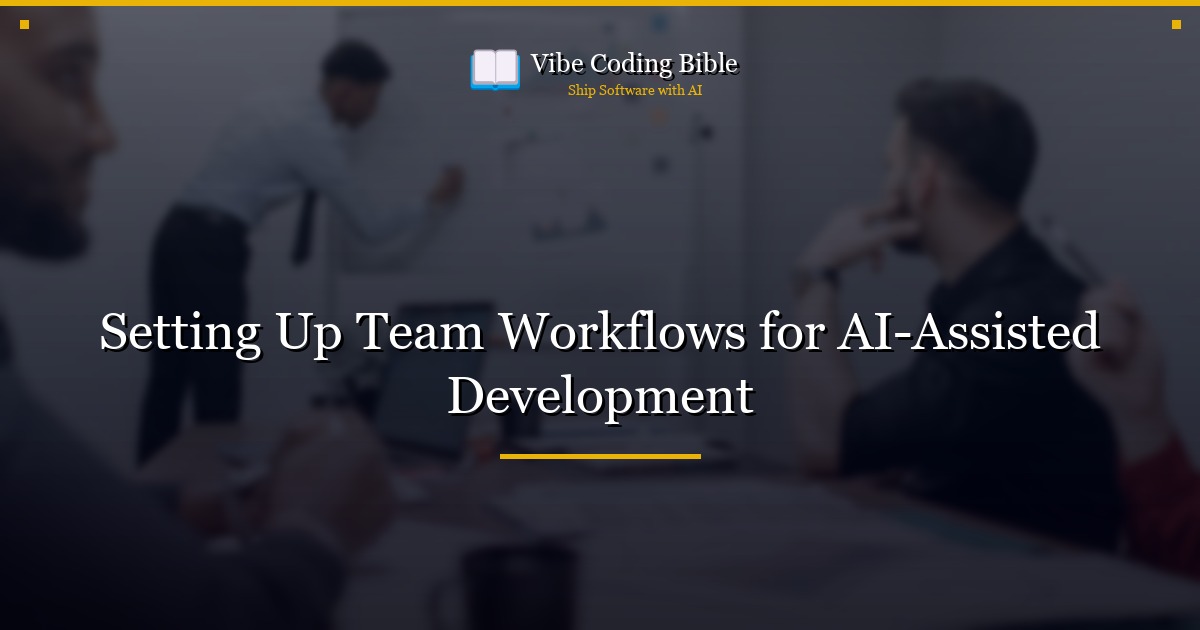 Setting Up Team Workflows for AI-Assisted Development