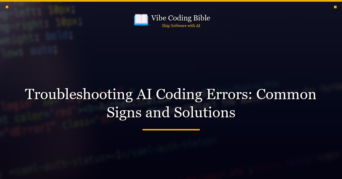 Troubleshooting AI Coding Errors: Common Signs and Solutions