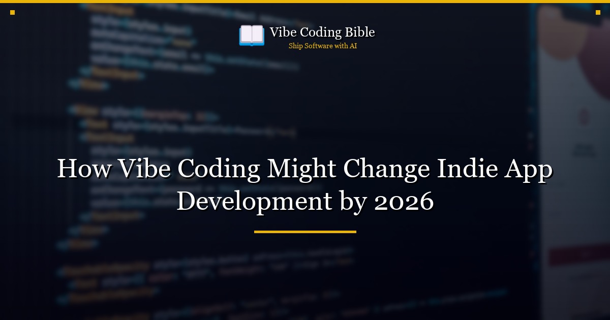 How Vibe Coding Might Change Indie App Development by 2026