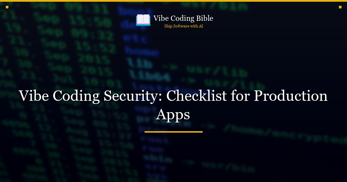 Vibe Coding Security: Checklist for Production Apps