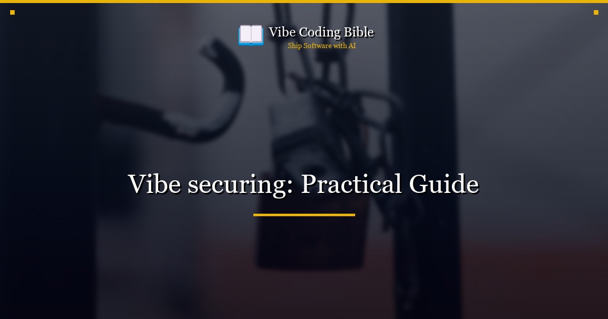 Vibe securing: Practical Guide