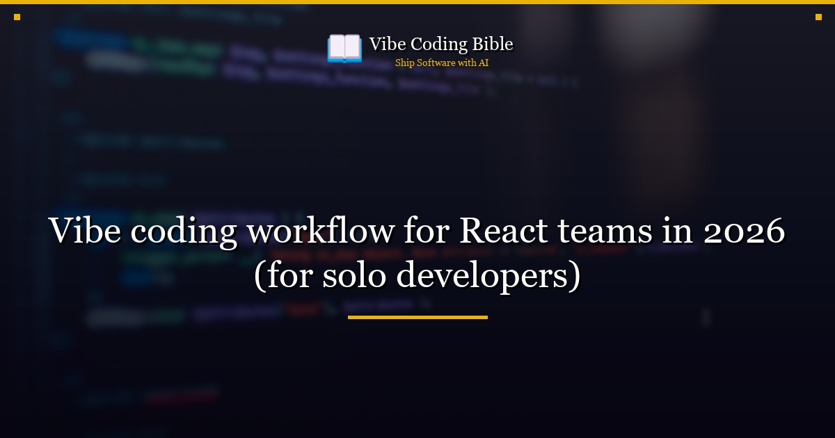 Vibe coding workflow for React teams in 2026 (for solo developers)
