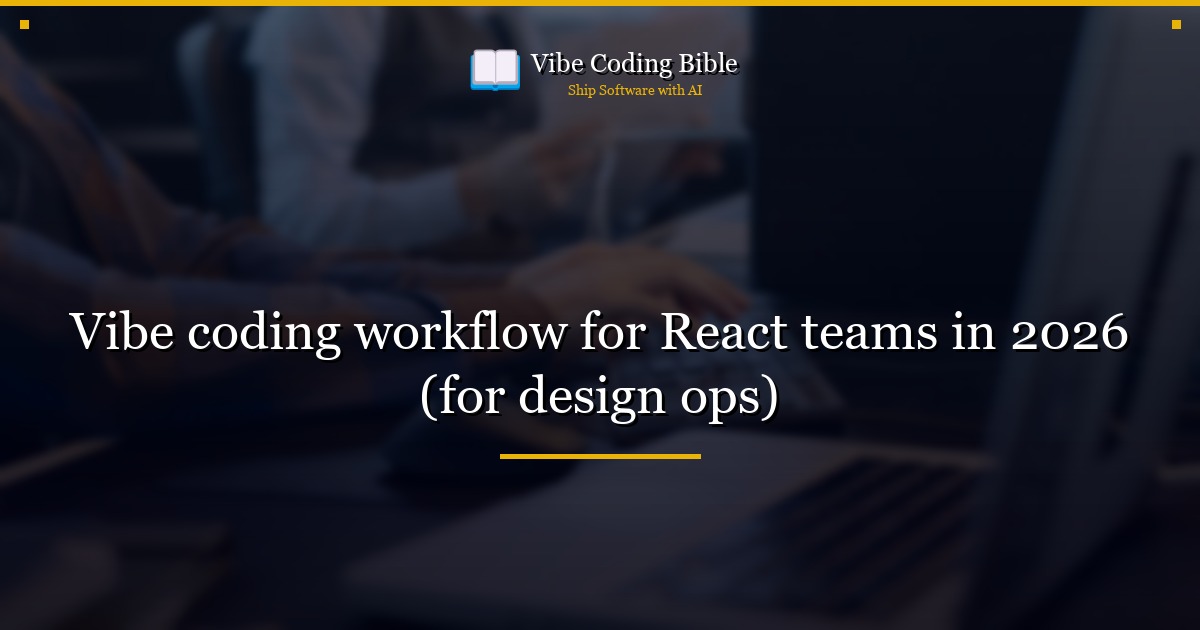 Vibe coding workflow for React teams in 2026 (for design ops)