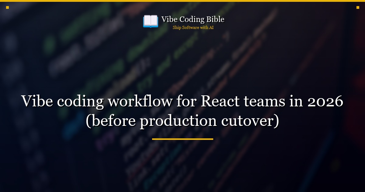Vibe coding workflow for React teams in 2026 (before production cutover)