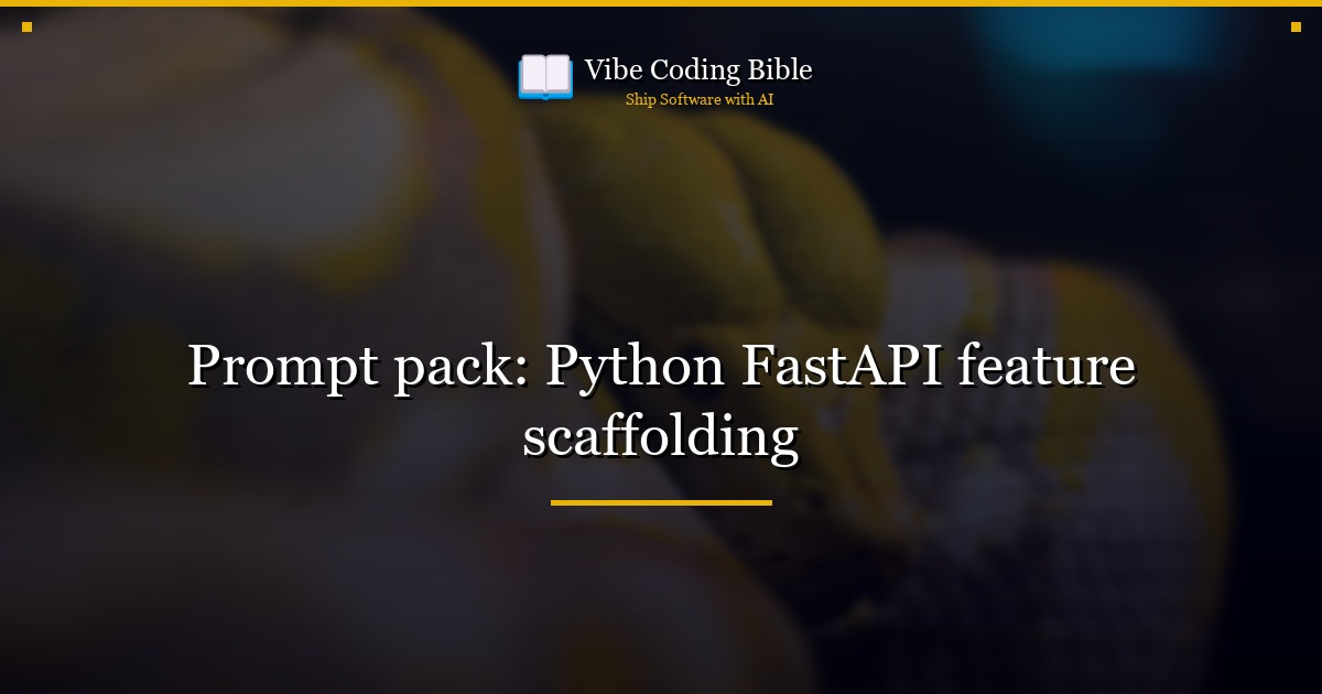 Prompt pack: Python FastAPI feature scaffolding