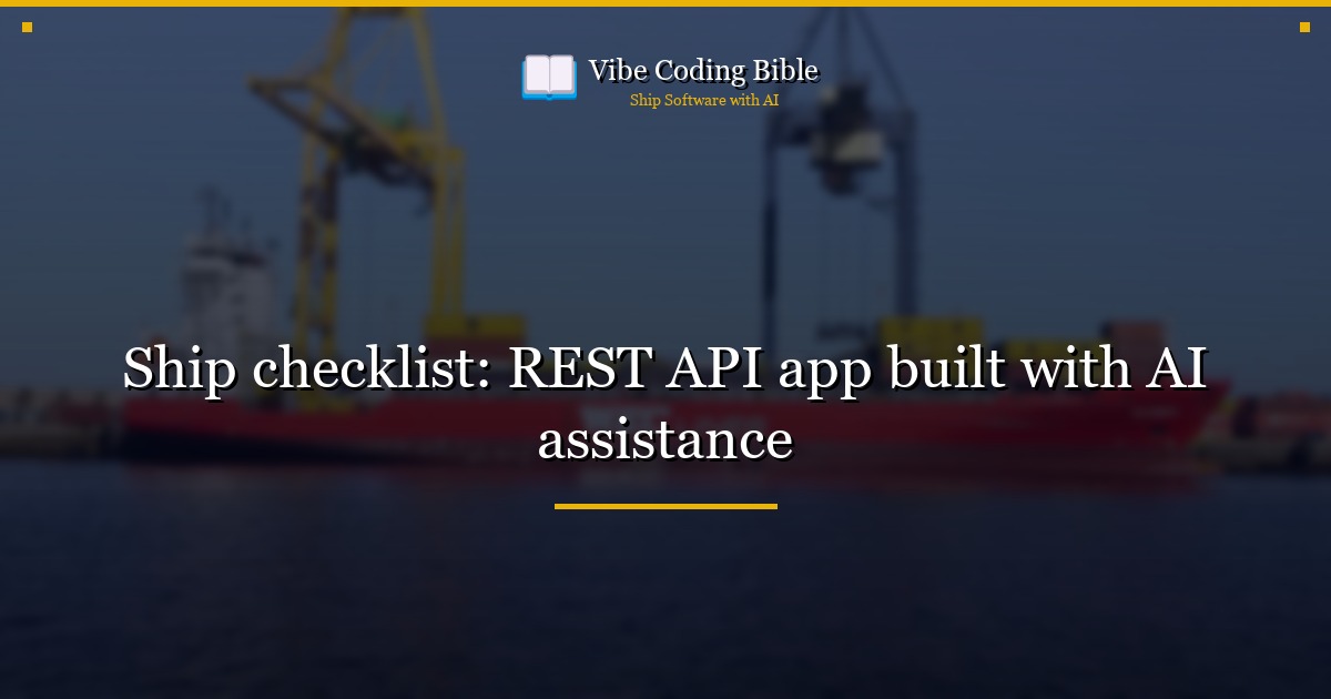 Ship checklist: REST API app built with AI assistance