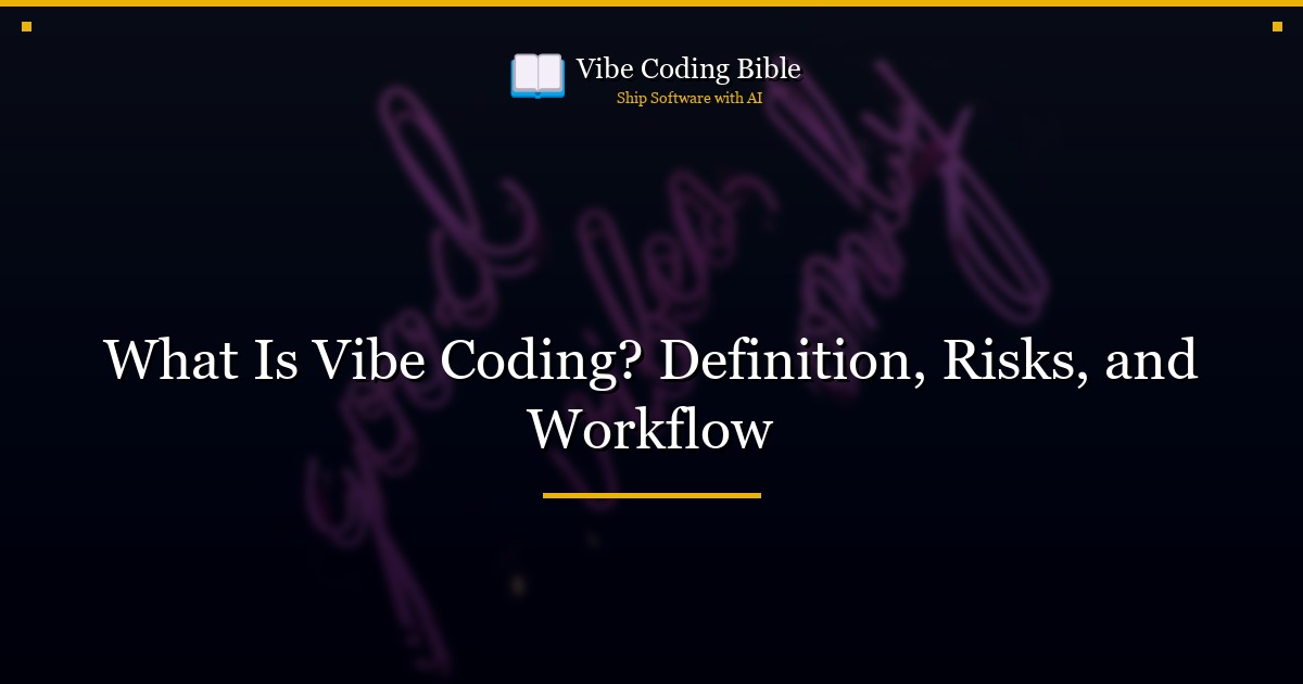 What Is Vibe Coding? Definition, Risks, and Workflow